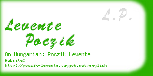 levente poczik business card